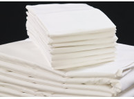 90" x 120 T-200 White 60/40 Percale Queen Flat XXL Sheets